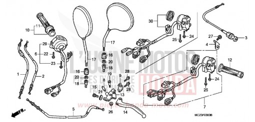 HANDLE LEVER/SWITCH/CABLE CB900F4 de 2004